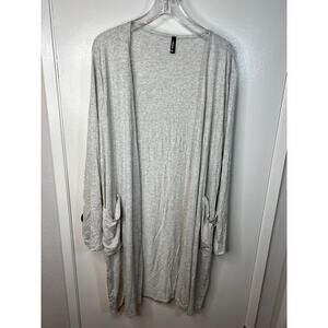 1 Clique Women's Thin Knit Open Cardigan Duster Light Grey NEW ~ Size 3X